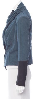 Helmut Lang Leather-Trimmed Textured Jacket