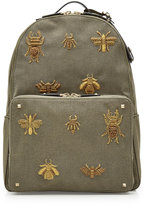 Thumbnail for your product : Valentino Embroidered Canvas Backpack