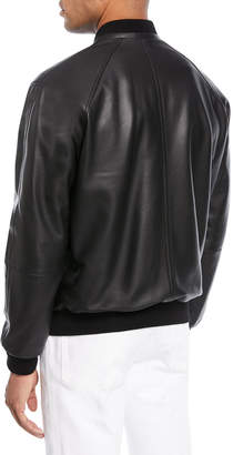 Brioni Leather Bomber Jacket
