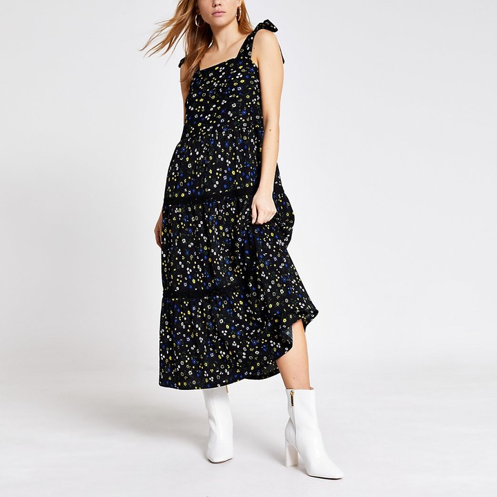 black midi smock dress