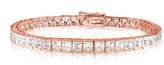Thumbnail for your product : KEZEF Creations Rose Gold over Silver 4.34 Ct Square Princess Cut 2x2 White CZ Cubic Zirconia 6.5" Inch Tennis Bracelet