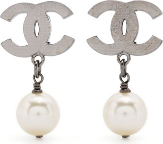 Chanel White Earrings