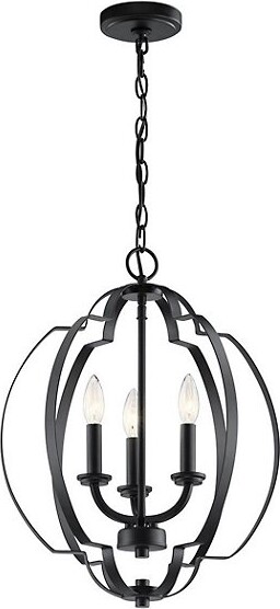 Kichler Voleta Pendant Light in Black, Size: Small