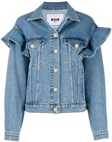 black ruffle denim jacket