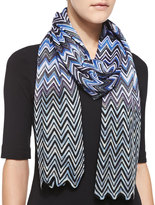 Thumbnail for your product : Missoni Zigzag Knit Scarf, Blue