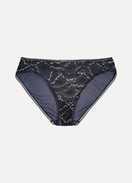 Thumbnail for your product : Eres Allegorie Litote Metallic Lace And Stretch-jersey Briefs - Navy