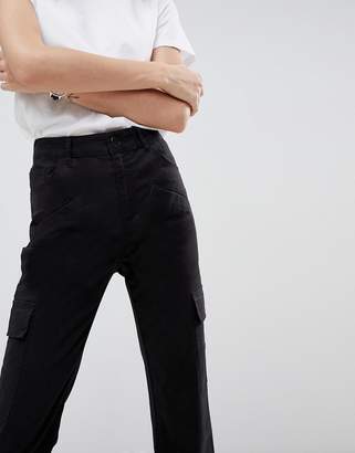 ASOS DESIGN kick flare stretch pants with combat pockets