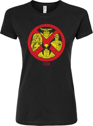Marvel Women's X-Men Logo Characters Fitted Graphic T-Shirt - Black - X-Large