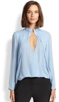Thumbnail for your product : Halston Silk Draped Blouse