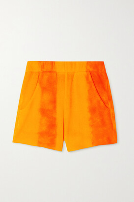 The Elder Statesman Hazen Tie-dyed Cashmere Shorts - Orange - x small
