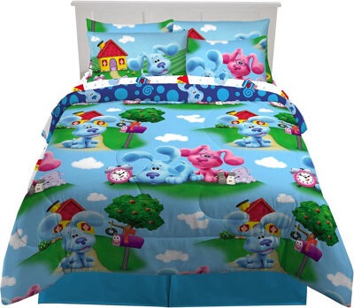 HomeBelongs 7-piece Kids Bedding Set Full Size - Super Soft Microfiber Sheets With Reversible Comforter, Pillowcases & Shams, Cartoon Design, Wrinkle-resistant, E