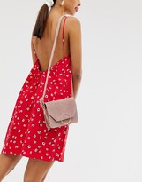 Thumbnail for your product : ASOS DESIGN SUEDE ring ball cross body bag