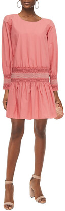 See by Chloe Smocked cotton-poplin mini dress