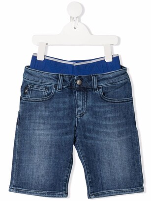 Emporio Armani Kids Layered-Look Denim Shorts