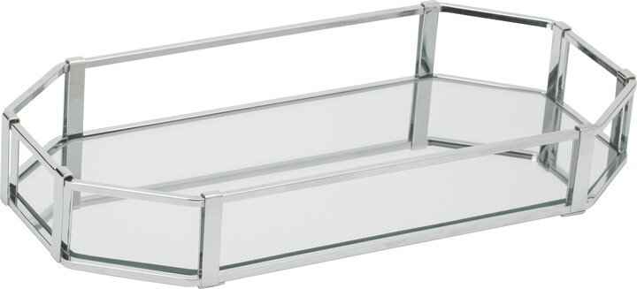 Home Details Octangular Chrome Vanity Mirror Tray, Chrome