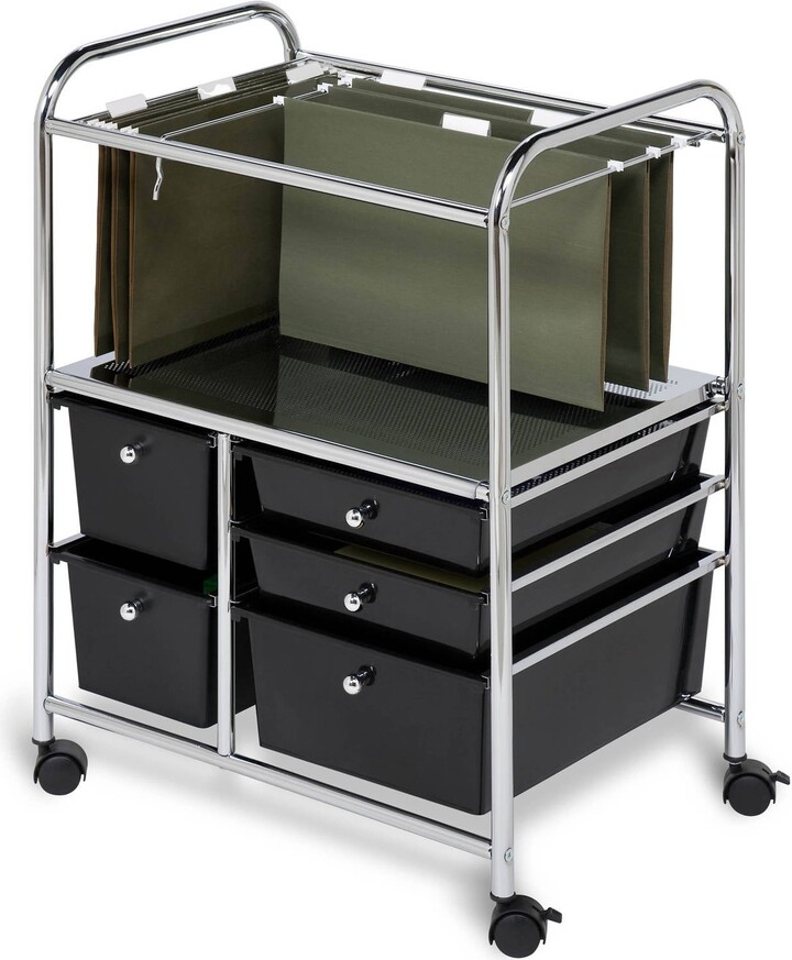 EPOWP Rolling File Cart With Five Drawers, Black ShopStyle Bar & Counter Stools