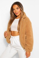 Thumbnail for your product : boohoo Petite Pocket Detail Teddy Jacket