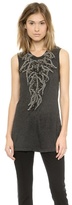 Thumbnail for your product : Vera Wang Collection Jersey Tank with Embroidery