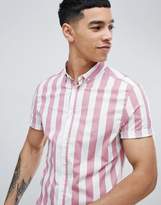 Thumbnail for your product : ASOS Design Skinny Stripe Shirt In Pink