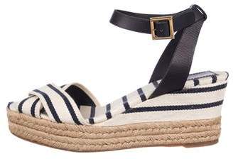 Tory Burch Striped Espadrille Wedges