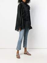 Thumbnail for your product : Alberta Ferretti embroidered ruffled front bib blouse