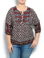 Thumbnail for your product : Lucky Brand Annabelle Mixed Print Top