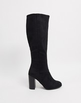 Thumbnail for your product : ASOS DESIGN Wide Fit Cuba knee boots in black