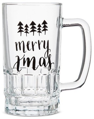 Threshold Merry Xmas" Beer Stein Glass 16.5oz
