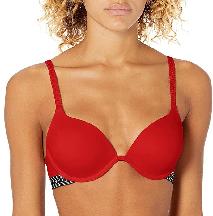 Tommy Hilfiger Women's Micro Push Up Bra with Lace Straps - ShopStyle