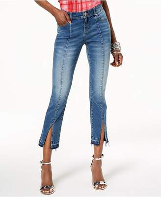 INC International Concepts Curvy-Fit Split-Hem Cropped Jeans, Created for Macy's