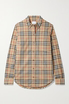 Thumbnail for your product : Burberry Checked Cotton-blend Shirt - Brown - UK 0