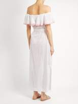 Thumbnail for your product : Lisa Marie Fernandez Mira Ruffle-trimmed Broderie-anglaise Cotton Dress - Womens - White Multi