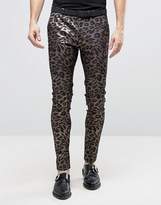 Thumbnail for your product : ASOS Super Skinny Smart Pants In Leopard Print