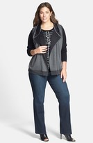 Thumbnail for your product : Sejour Jacquard Front Merino Sweater (Plus Size)