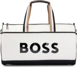 HUGO BOSS Faux-leather holdall with contrast logo