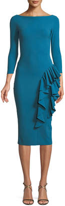 Chiara Boni La Petite Robe Maria Body-Con Dress w/ Ruffle Skirt