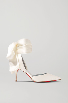 Christian Louboutin Toubinana 80 Satin - White - ShopStyle Bridal Shoes