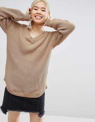 Daisy Street Oversized Sweater With Strap Back Detail