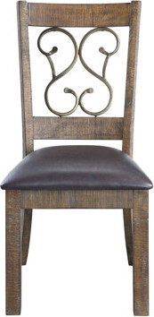 Bloomsbury Market Raphaela Synthetic Leather & Weathered Cherry Finish Side Chair Only Chairs, Not Including Tables
