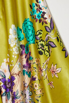 Thumbnail for your product : MENG Belted Floral-print Silk-satin Robe - Green
