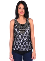 Thumbnail for your product : Romeo & Juliet Couture Lace Top w/Beads
