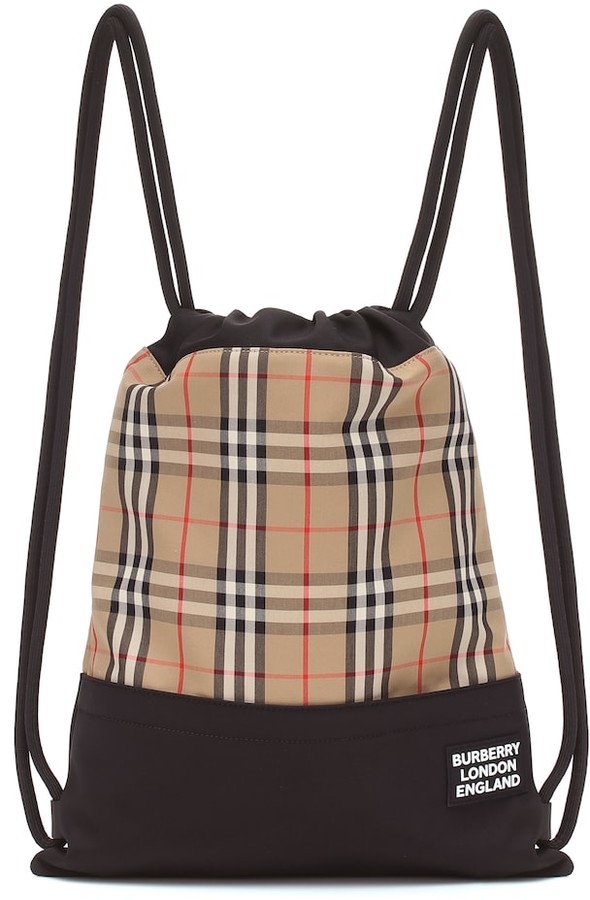 Burberry Check drawstring backpack - ShopStyle