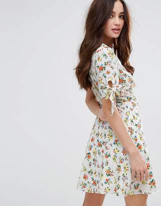 Fashion Union Mini Dress With Frills In Floral