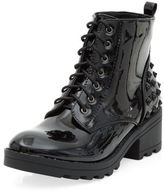 Thumbnail for your product : New Look Teens Black Patent Studded Back Lace Up Boots