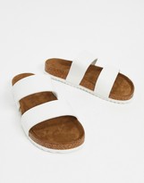 Thumbnail for your product : South Beach Exclusive double strap slide sandals in white