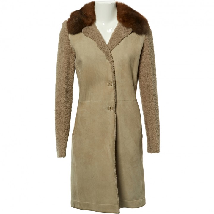 balenciaga shearling coat