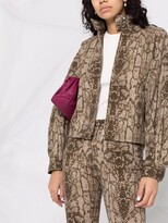Thumbnail for your product : Alberta Ferretti Snakeskin Print Zip-Front Jacket