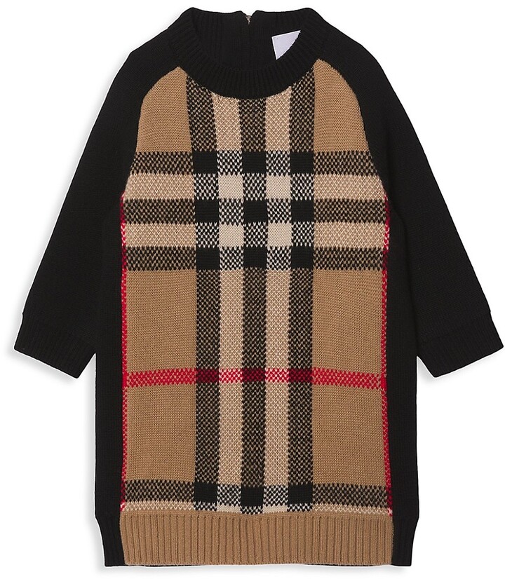 Burberry Baby's & Little Girl's Dianne Archival Vintage Check Wool-Cashmere Sweater  Dress - ShopStyle