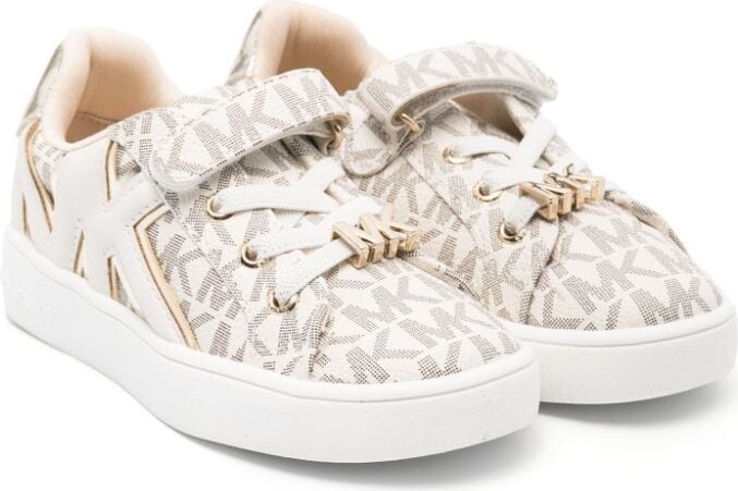 Michael Kors Kids Lace-Up Monogram-Jacquard Sneakers ShopStyle