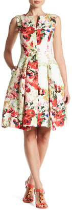Chetta B Floral Fit & Flare Dress